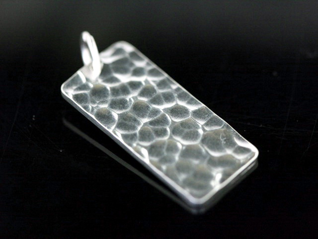 3KH-083 Thai karen hill tribe handemade silver white 1 rectangle charm