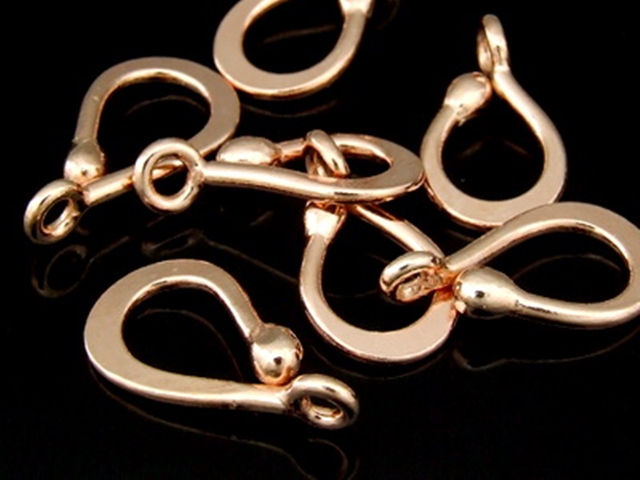 KZ-072 24K rose gold vermeil thai karen hill tribe handmade silver 4 water drop wire charm 