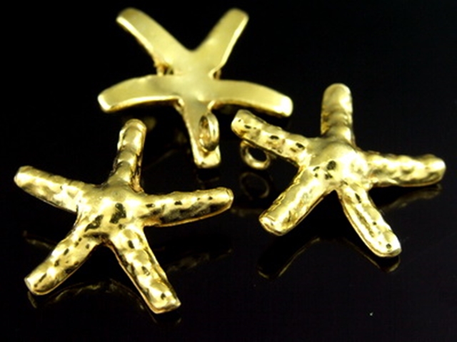 KG-246 24K gold vermeil Karen hill tribe handmade silver 1 starfish charm