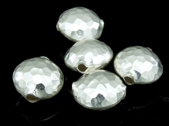 KV-009 Thai karen hill tribe handmade silver 2 mini hammered round puffy bead 