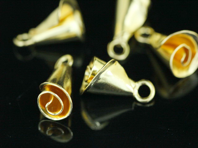 KG-418 Thai karen hill tribe silver 2 gold vermeil flower charm