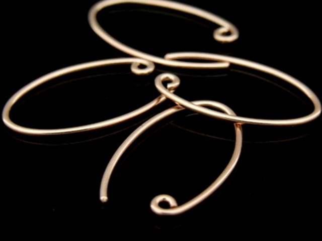 KZ-202 24K rose gold vemeil thai karen hill tribes handmade 5 earring wire hook