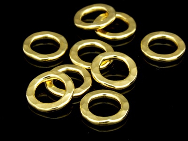 KG-362 24K gold vermeil 8 Hammered round closed hoop