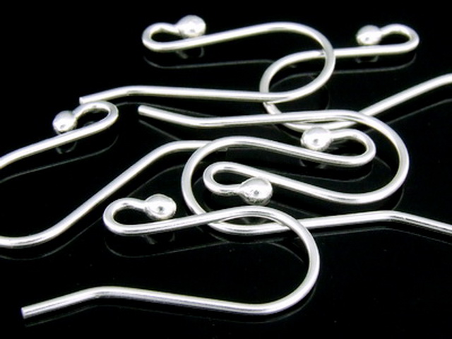 KA-014 Thai karen hill tribe handmade silver 10 Dot end earring wire hook