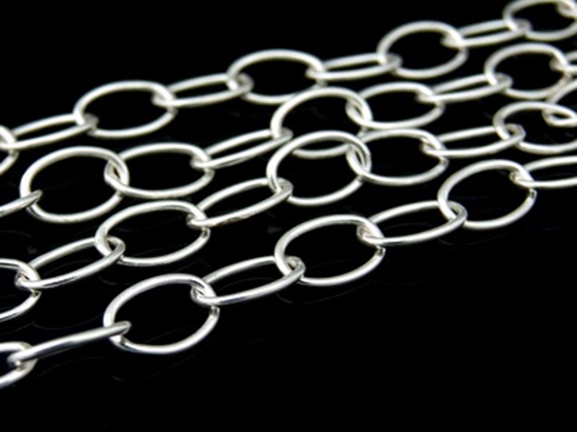 KL-041 Thai karen hill tribe handmade silver 24 Inches white oval link chain