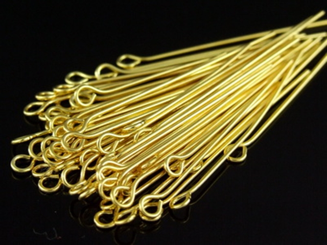 KG-232 24K gold vermeil Karen hill tribe handmade silver 20 eyepin