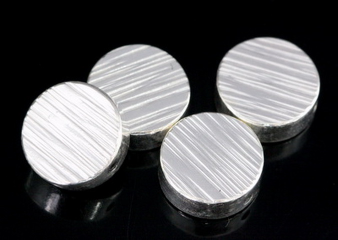 KV-055 Thai karen hill tribe handmade silver 3 line hammered scratch cylinder round shaped bead